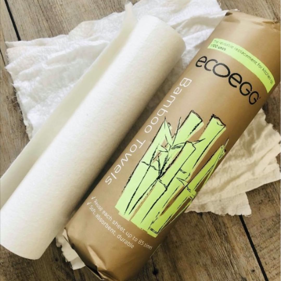 2 reusable bamboo kitchen towels 40 sheets