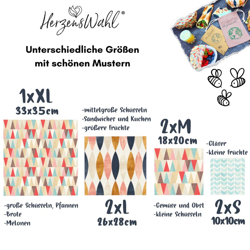 Set of 7 beeswax cloths