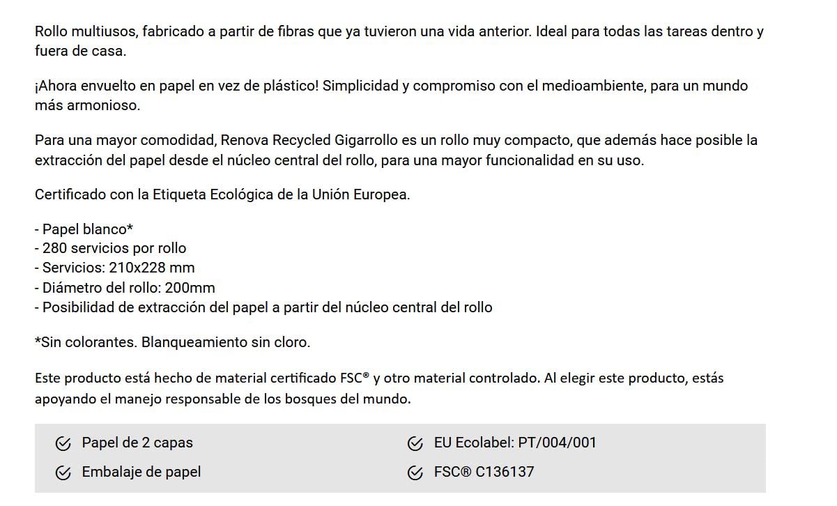 Recycled Kitchen Rolls Ecolabel | Ecological Gigarollo