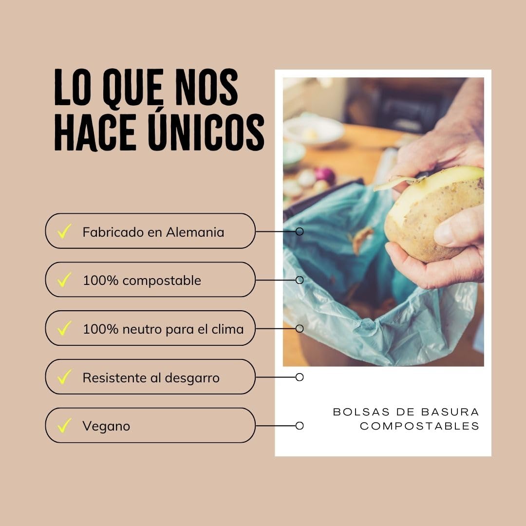 Compostable bags for organic waste 6L with and without handle - 200 bags