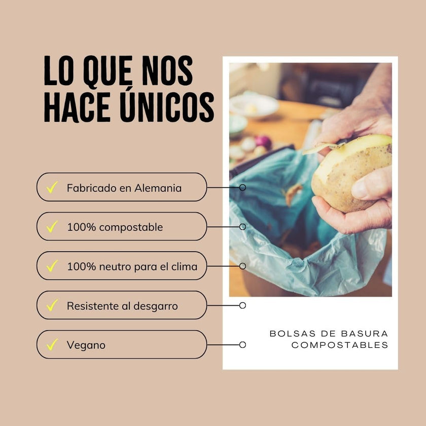 Compostable bags for organic waste 6L with and without handle - 200 bags