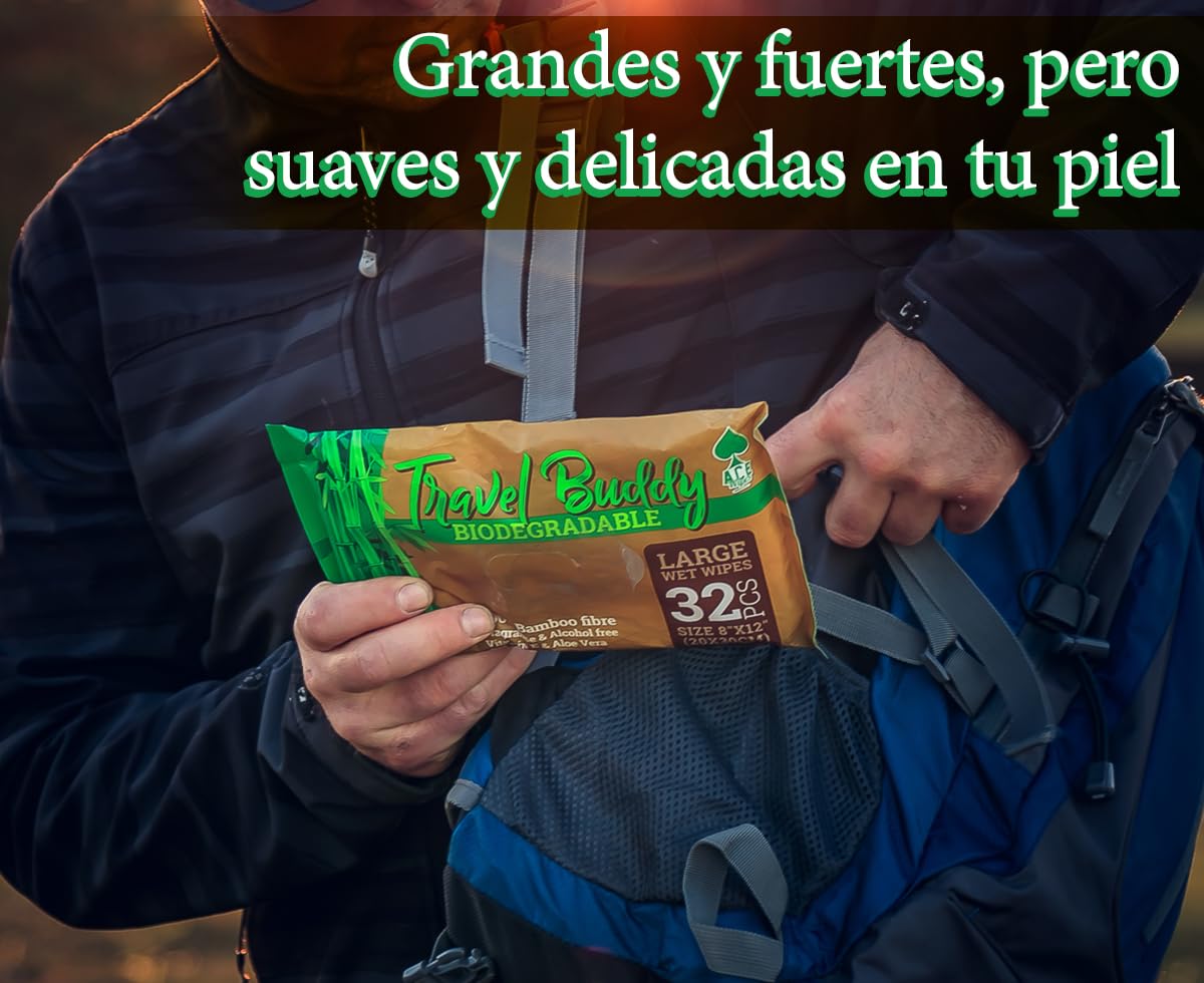 Ace Wipes Travel Buddy Bamboo Wet Wipes (32 Count)