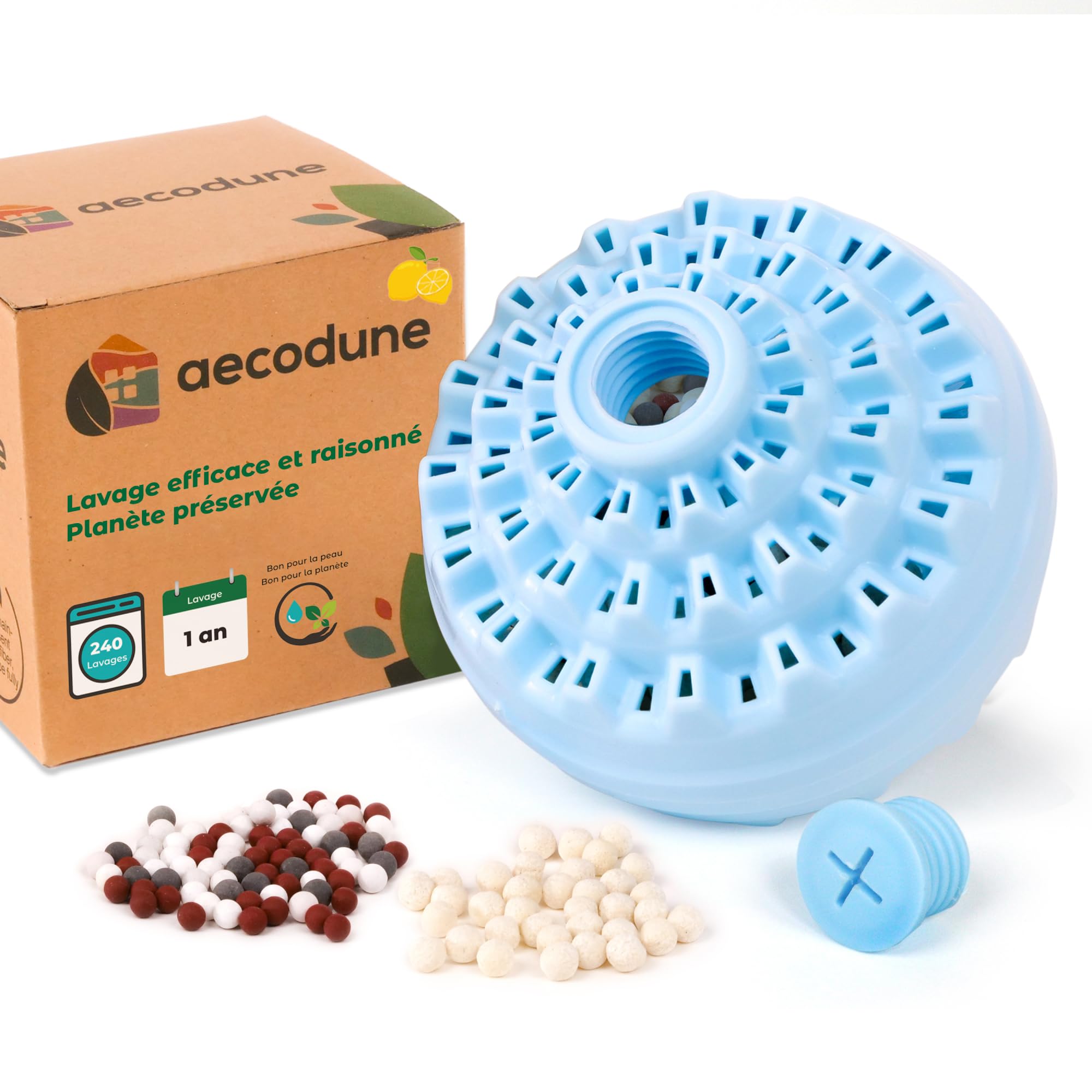 Eco-friendly and economical washing machine detergent - 240 washes - rechargeable washing ball