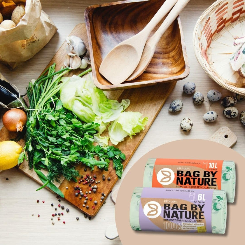 Compostable bags for organic waste 6L with and without handle - 200 bags