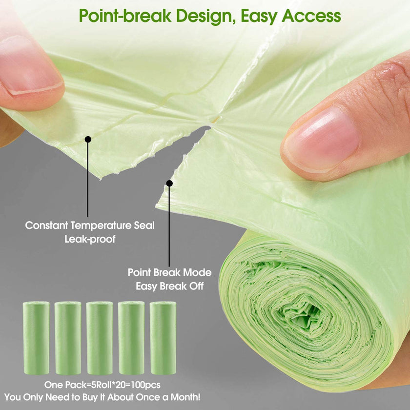 Biodegradable Garbage Bags 20L, 100 Pieces