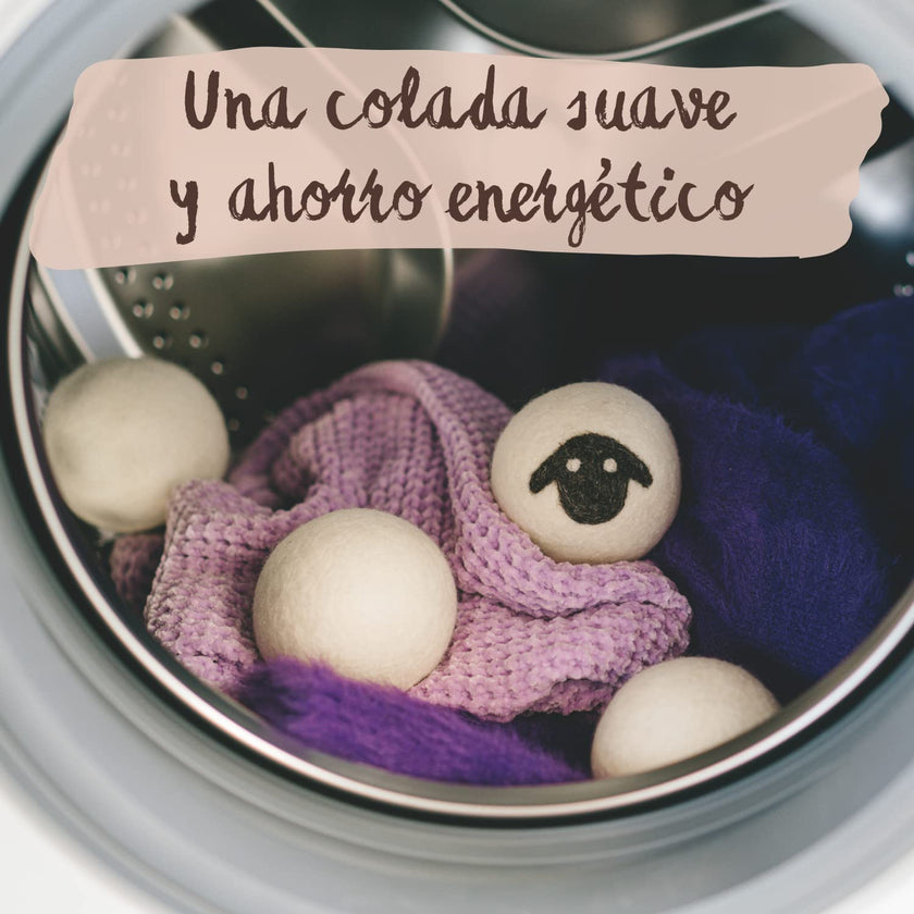 6 XXL dryer balls with lavender oil.