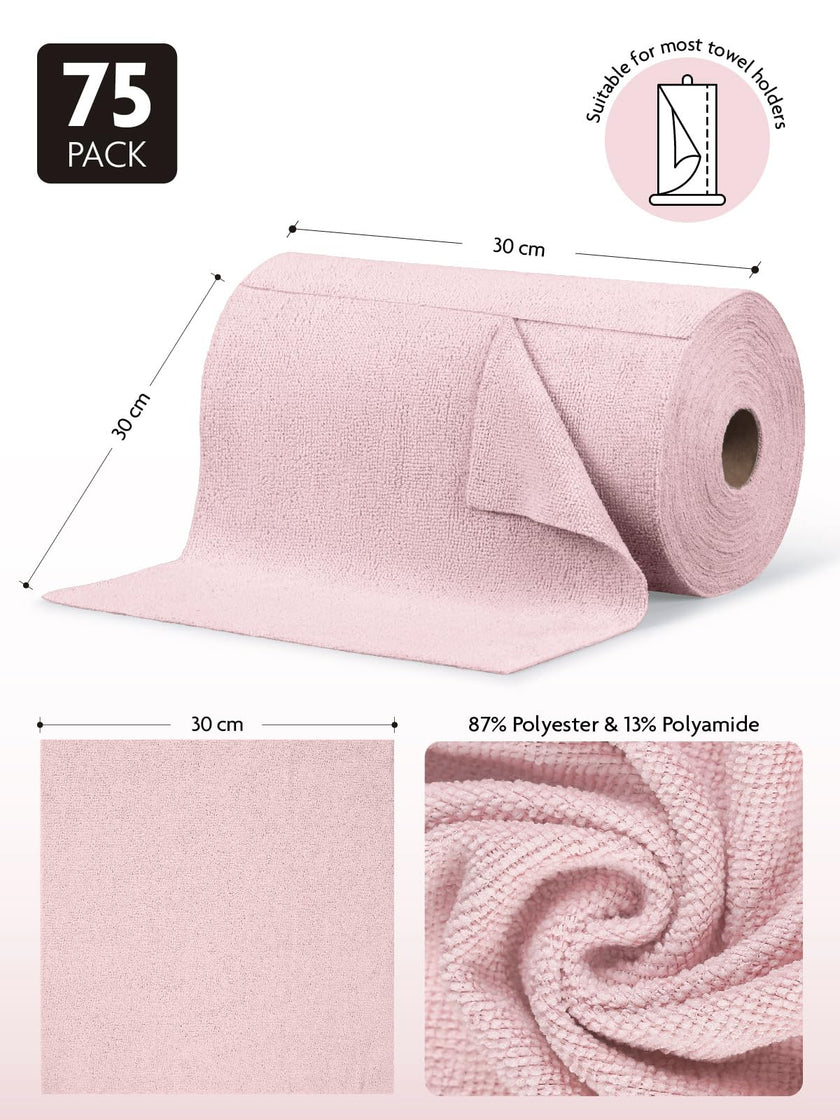 Reusable Microfiber Cleaning Cloths, 75 Count