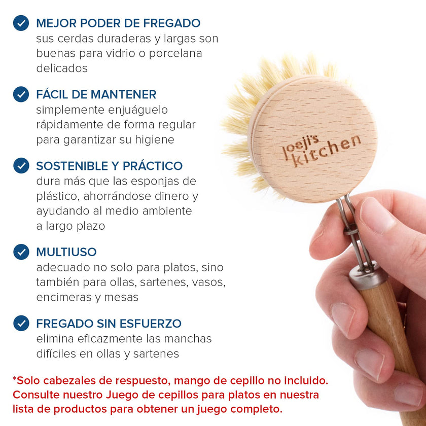 Ecological Bamboo and Sisal Kitchen Brushes