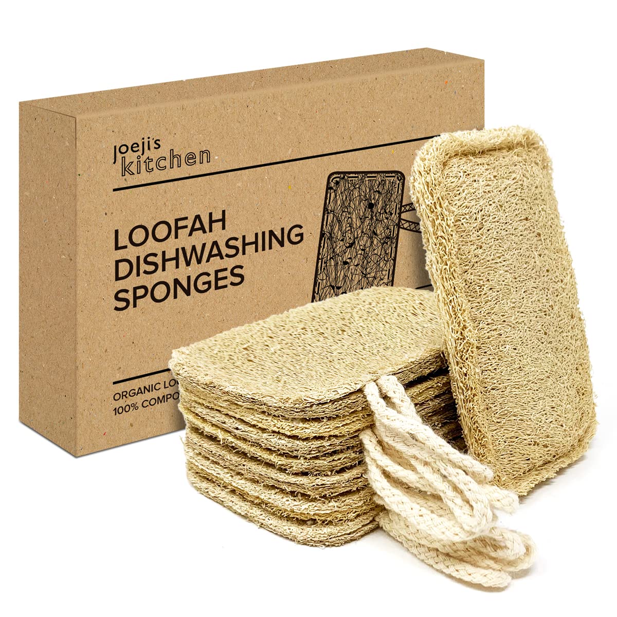 Natural Dishwashing Sponge (Pack of 8) | Eco-Friendly Scouring Pad