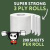 The Cheeky Panda - Papel higiénico de bambú | Paquete de 9 rollos (3 capas, 200 hojas) | Hipoalergénico, sin plástico, ecológico, súper suave, fuerte y sostenible