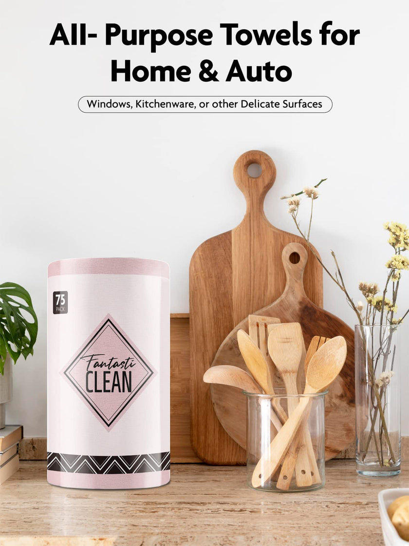 Reusable Microfiber Cleaning Cloths, 75 Count