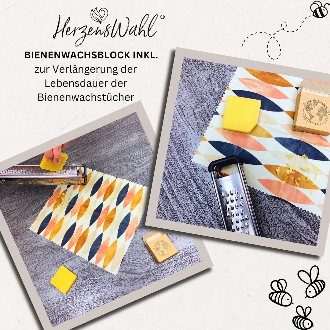 Set of 7 beeswax cloths