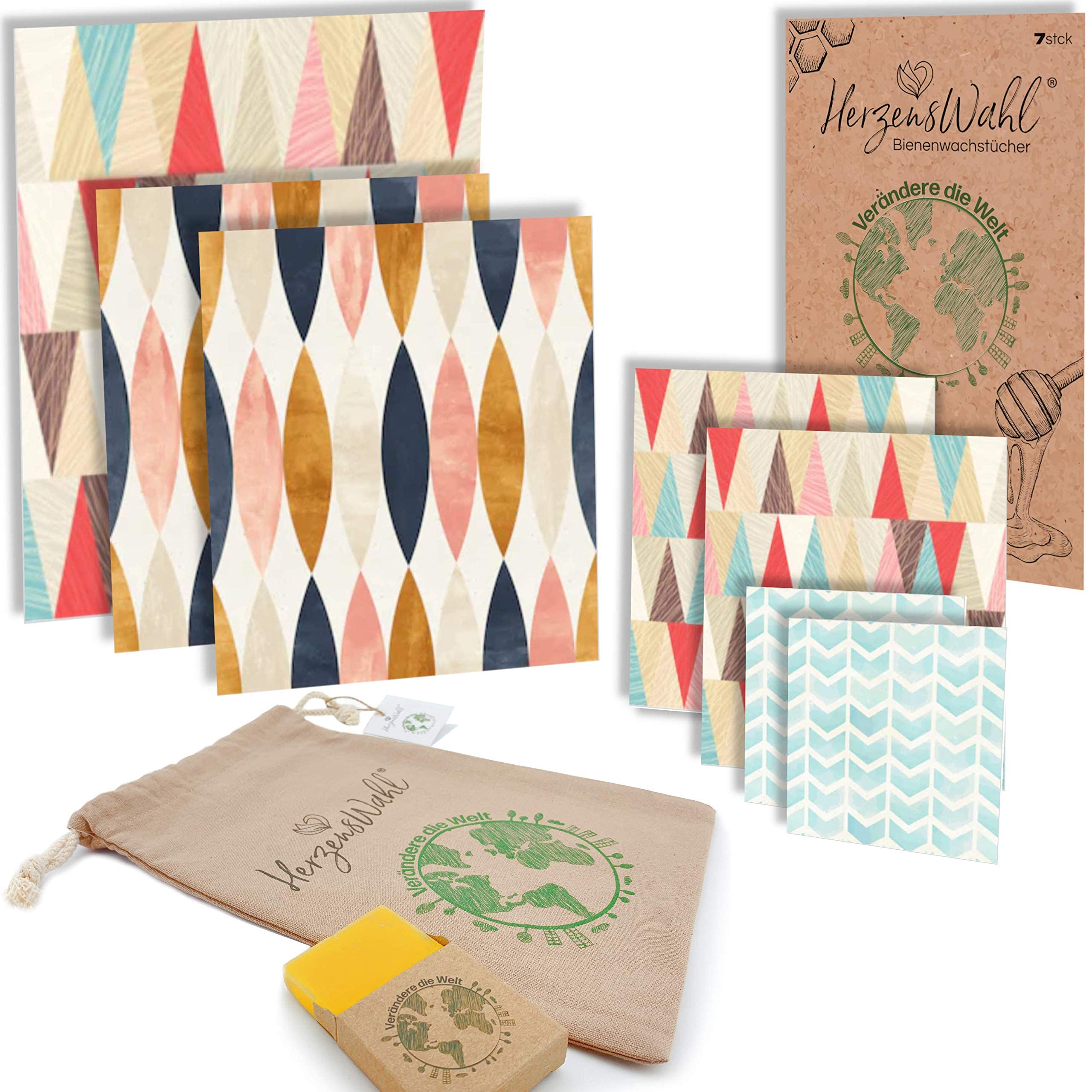 Set of 7 beeswax cloths