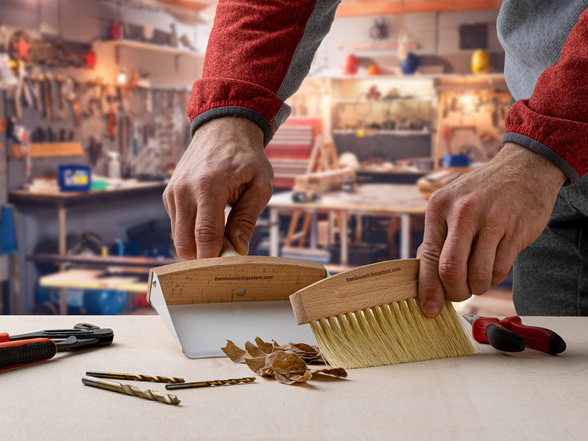 Natural and Eco-Friendly Wooden Dustpan and Brush Set