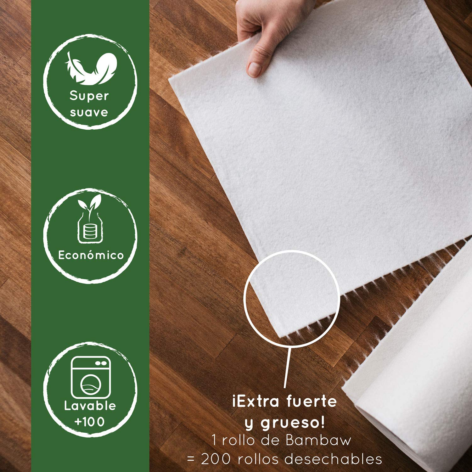 Eco-friendly and reusable kitchen roll | 20-sheet cloths