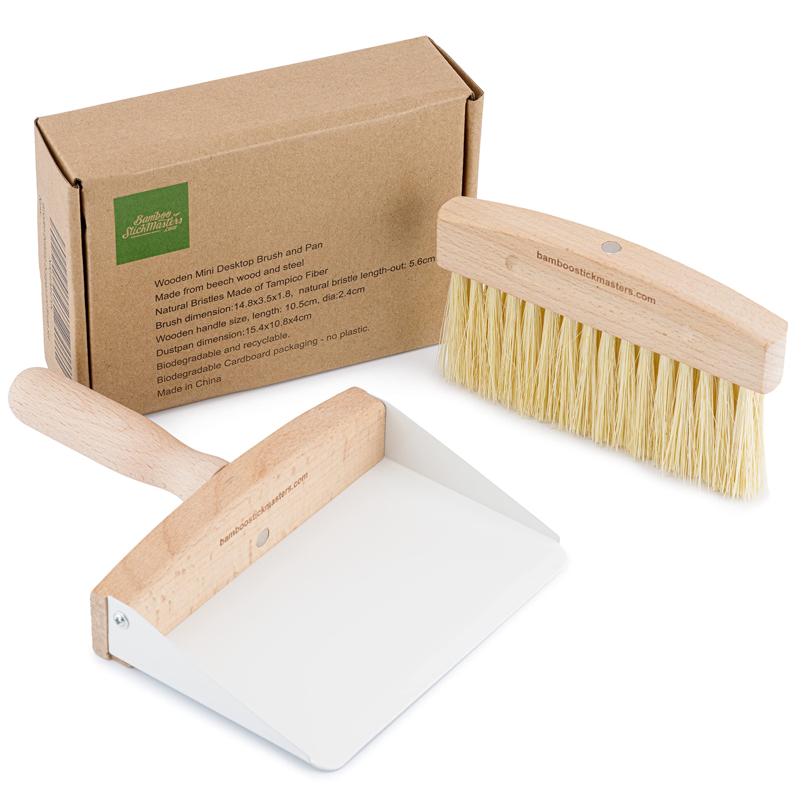Natural and Eco-Friendly Wooden Dustpan and Brush Set