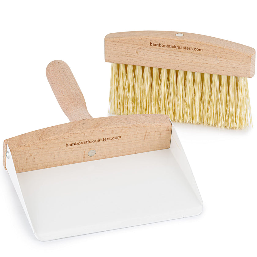 Natural and Eco-Friendly Wooden Dustpan and Brush Set