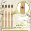 Set de 4 Cepillos de Dientes de Bambú Biodegradable