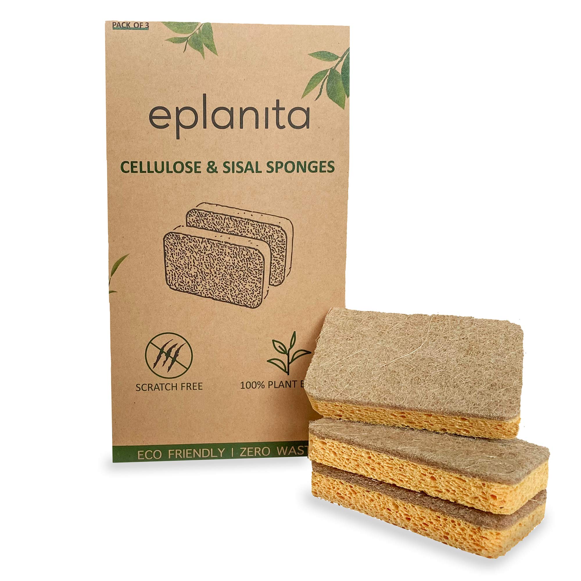 Eplanita Biodegradable Natural Sponges (Pack of 3)
