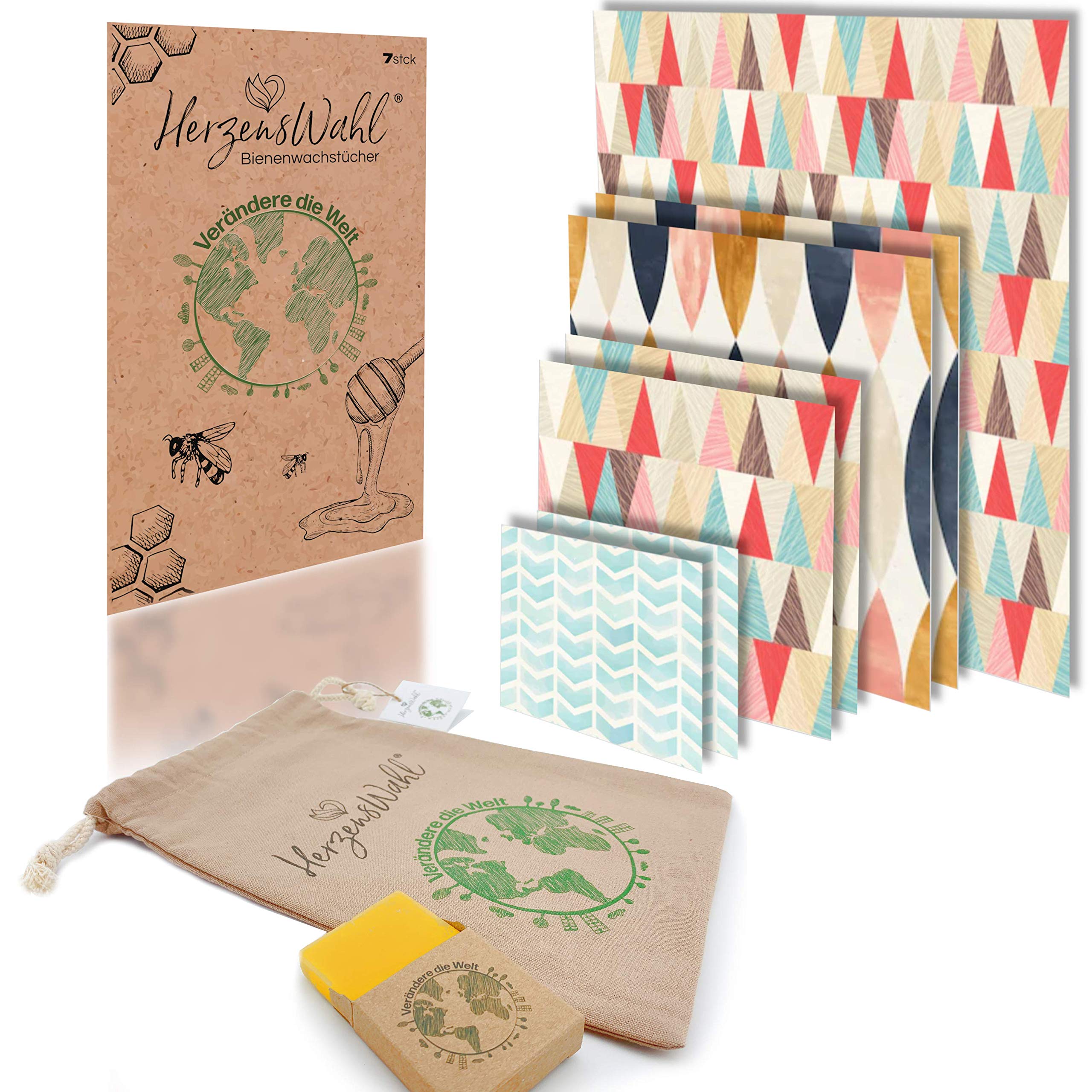 Set of 7 beeswax cloths