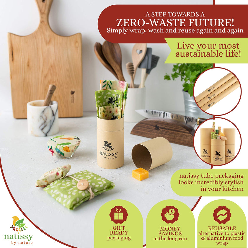 Reusable Beeswax Wraps - Eco-Friendly and Natural