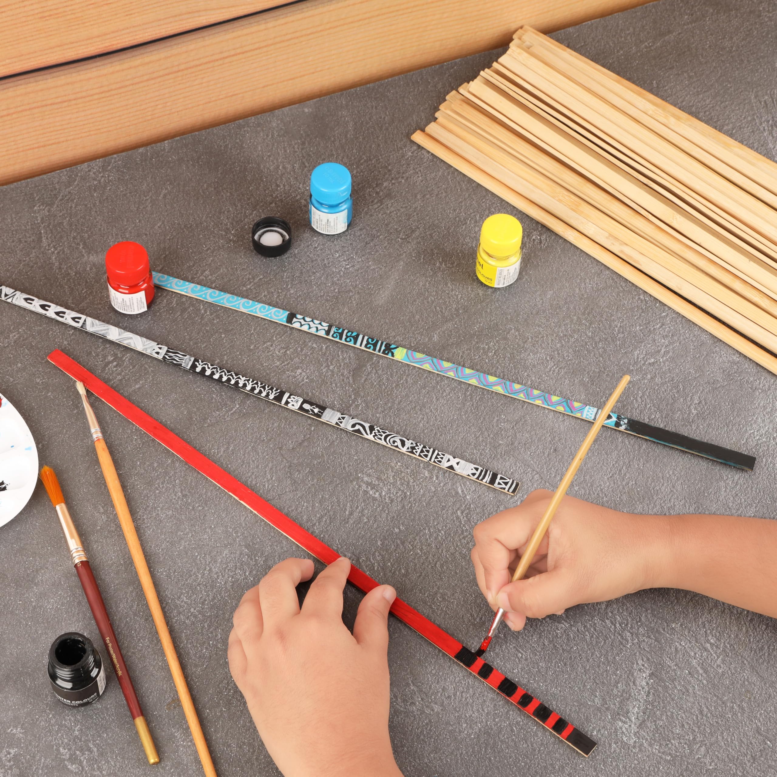 Belle Vous Bamboo Wooden Stick Set Pack of 100