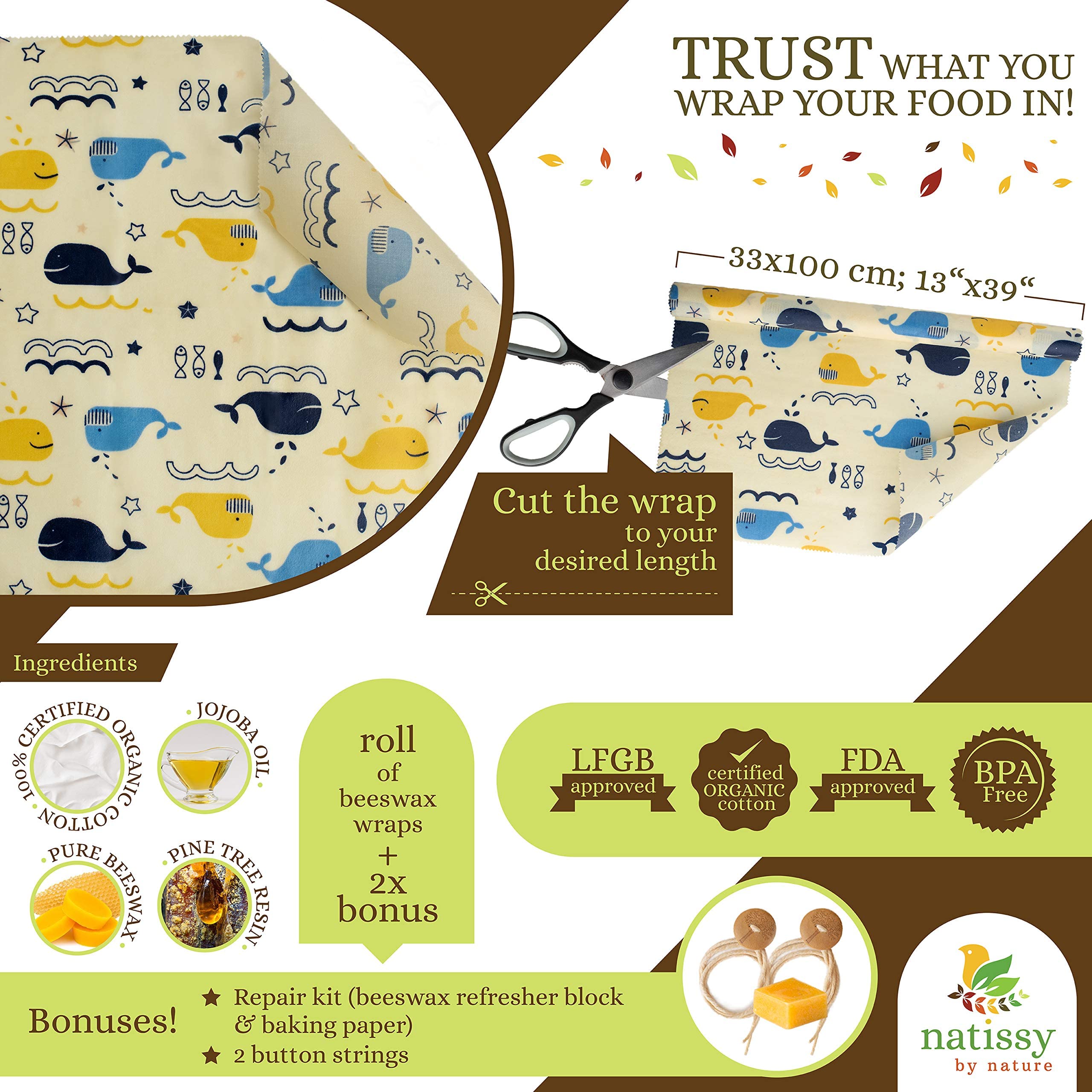 Reusable Beeswax Wraps - Eco-Friendly and Natural