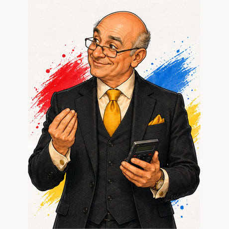 Gilito interviene con un gesto argumentativo mientras sostiene una calculadora.