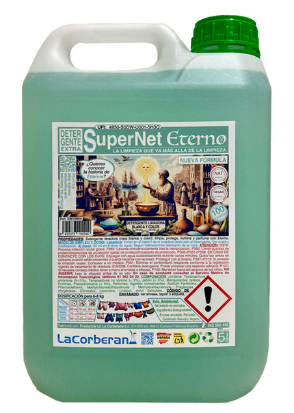 Detergente Lavadora Ropa Blanca y Color Super·Net Eterno